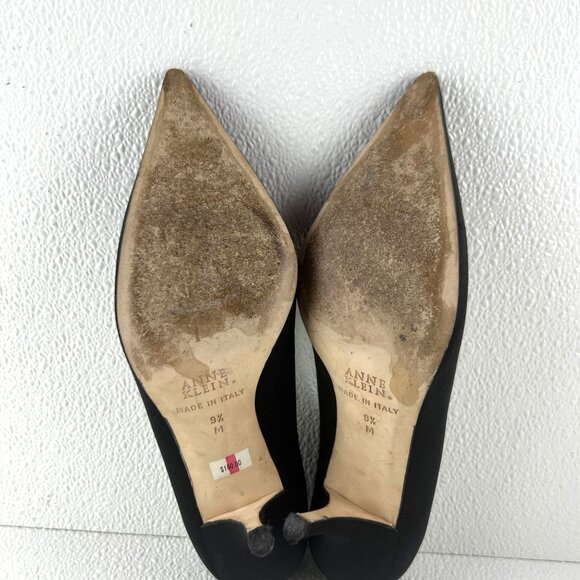 Anne Klein New York Preppy Sexy Professional Women 9.5M Black Pointed Toe Heels - Picture 8 of 16